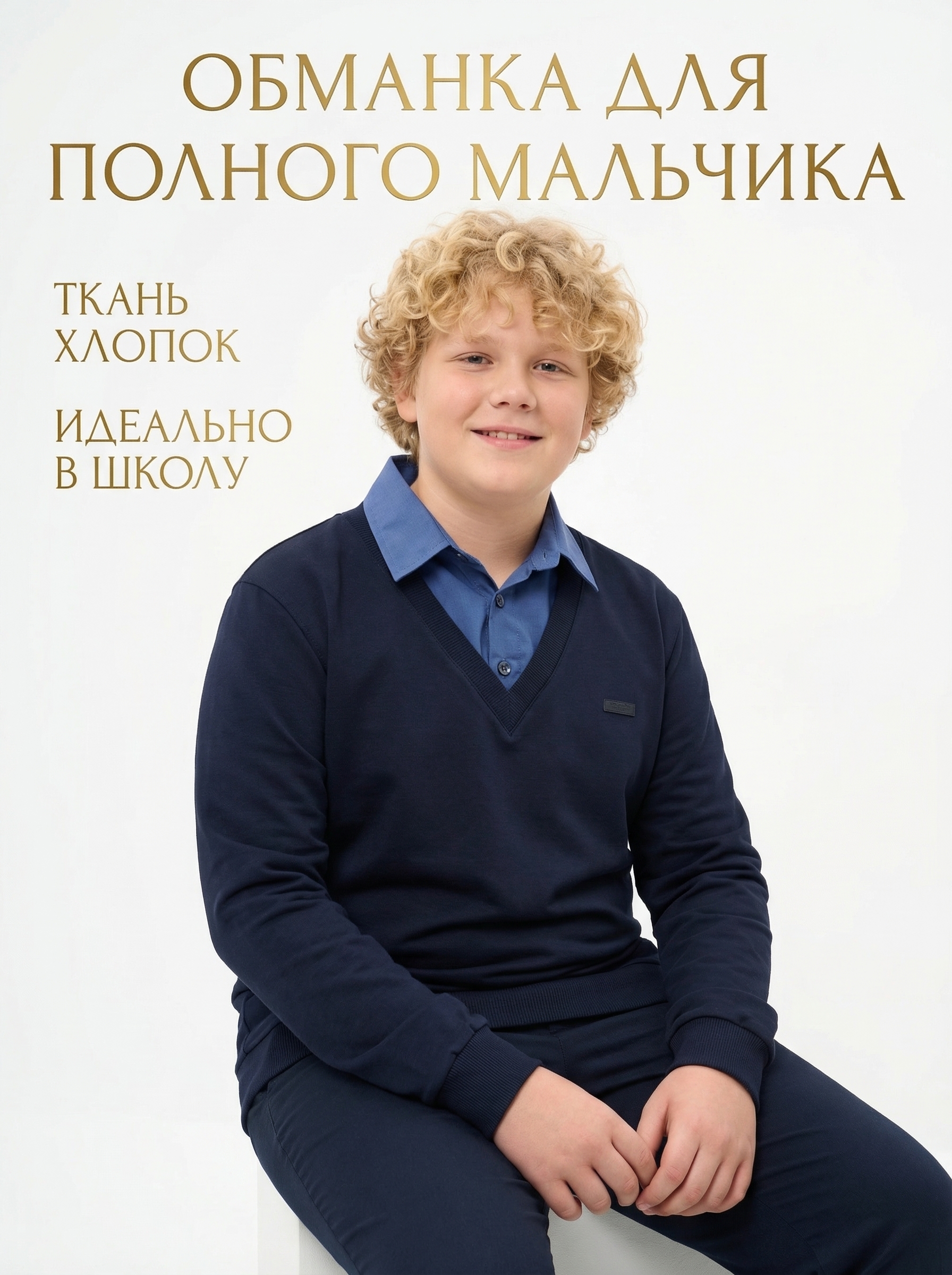 картинка Джемпер обманка для полного мальчика 4 полнота от магазина Школьныйстиль.рф