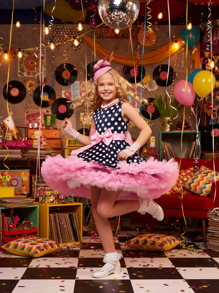 Фото детского платья в стиле стиляги "Платье стиляги в горох " 